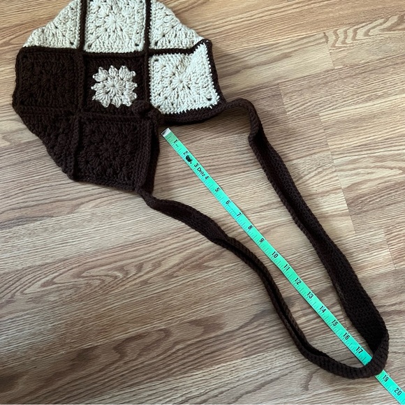 Crochet Granny Square shoulder / crossbody bag brown tan - Picture 6 of 6